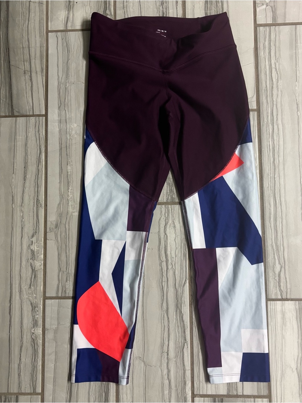 Under Armour Plum, Navy, White & Coral Colorblock Leggings
